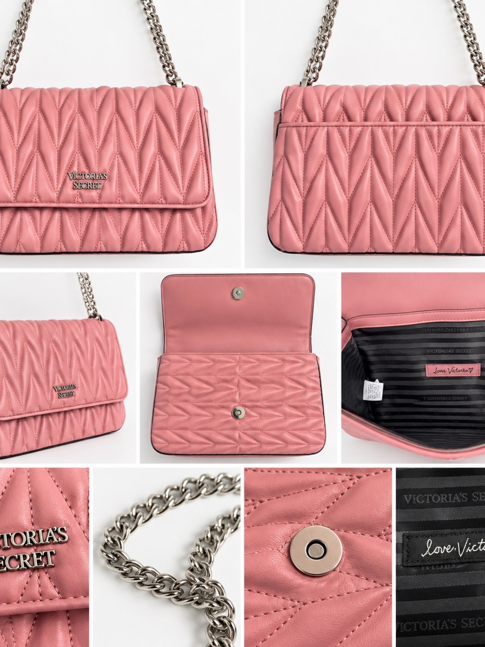 Victoria's Secret Pink Quilted Chain Crossbody Bag